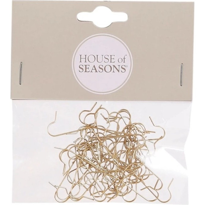 Н-р крючков для игрушек HOUSE OF SEASONS, 50 шт., 10*11,5 см, золото 85650