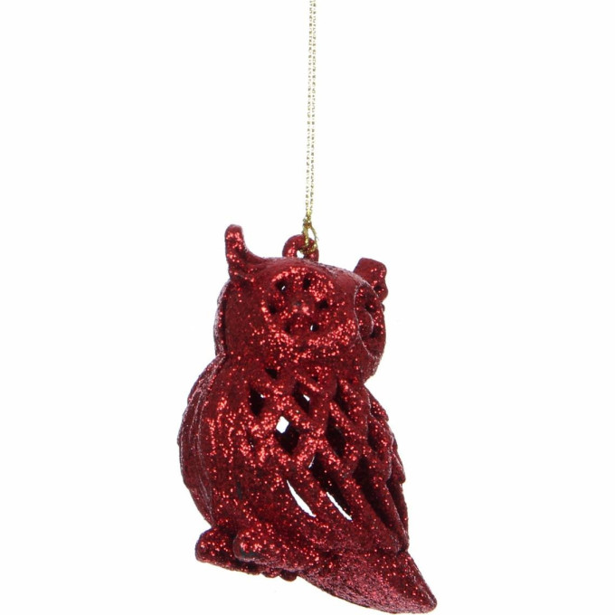 Подвеска сова HOUSE OF SEASONS, 8,5*5*6,5 см, красная 83205